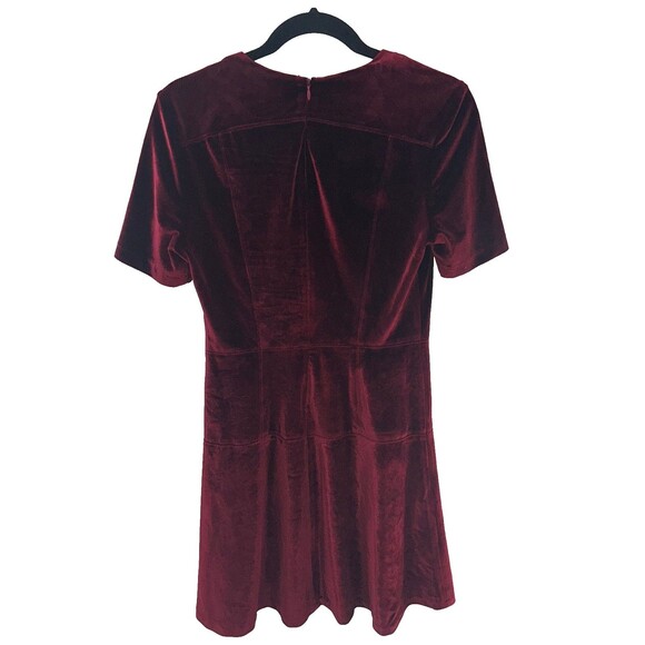 Women's Fate By LFD Red Velvet Short Sleeve A-line Mini Dress Size S - Picture 5 of 6